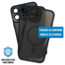 Capa iPhone 13 Pro Max - Clear Case Fosca Magsafe Graphite Black